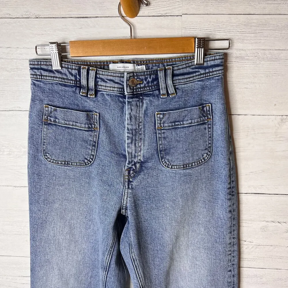 Paris Atelier & Other Stories Jeans Womens Size 29 Patch Pockets Wide Leg